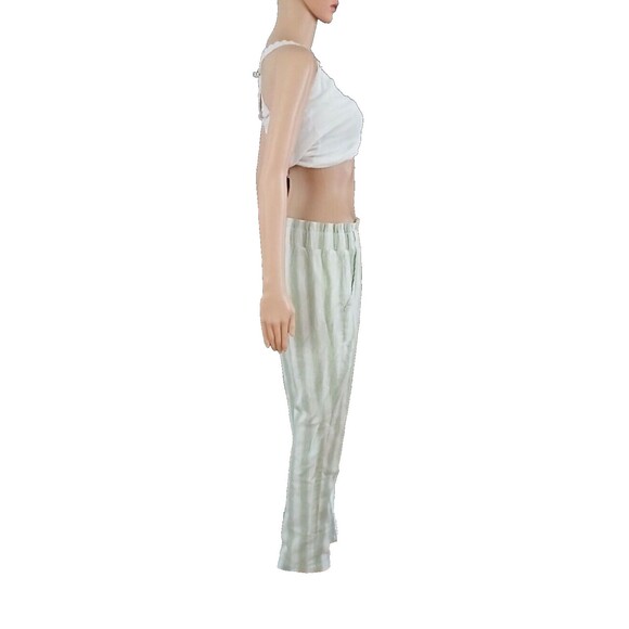 Women's MEDIUM Striped Pants Boho Beachy Lined Light Pockets High Elastic Waist - Picture 7 of 11